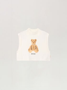 PALM ANGELS Bear Boxy Tank Top OFF WHITE BROWN PWAC022S26JER002