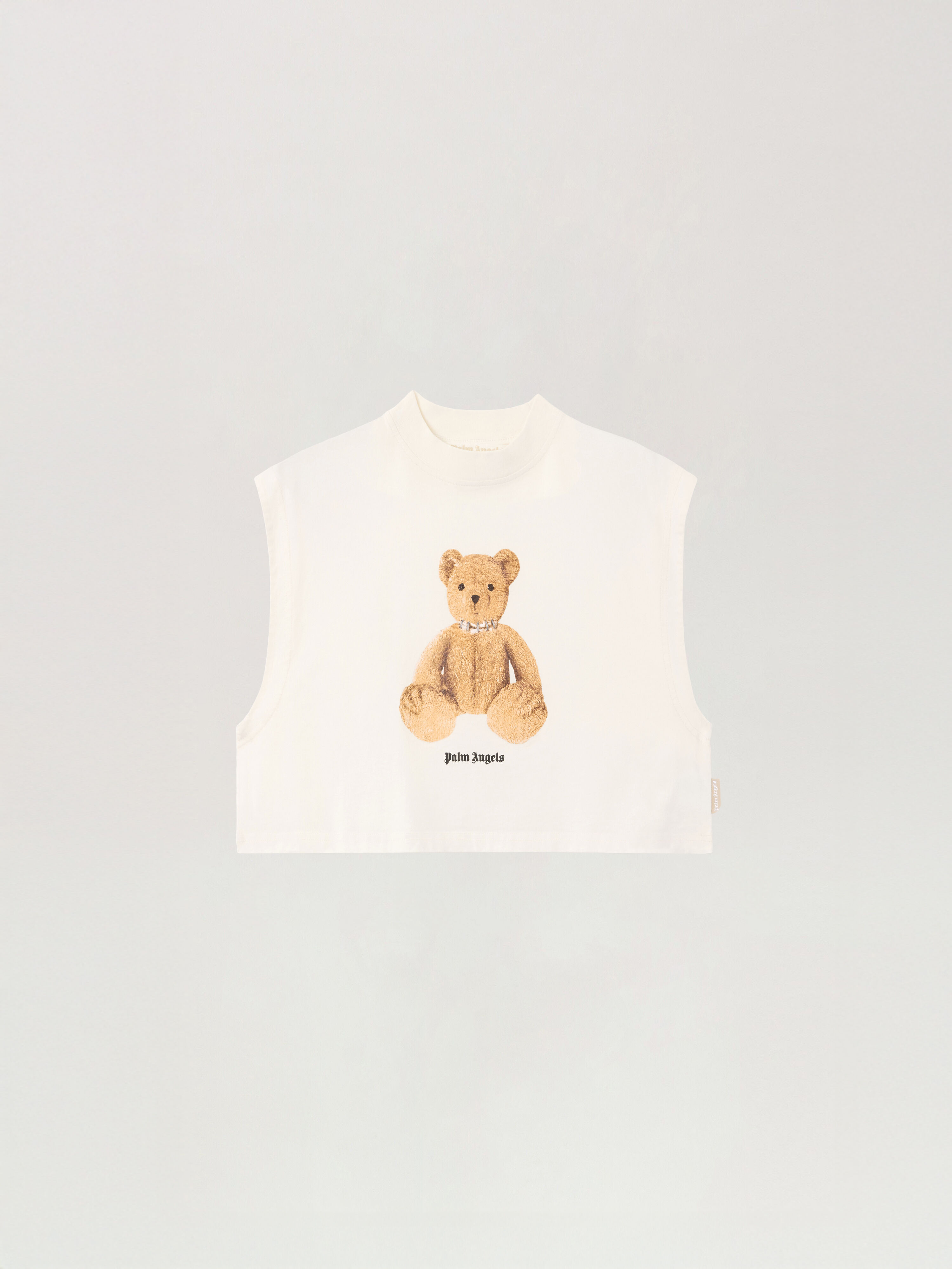 Bear Boxy Tank Top PALM ANGELS Bear Boxy Tank Top OFF WHITE BROWN PWAC022S26JER002