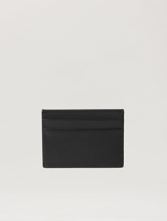 PALM ANGELS Classic Logo Card Holder BLACK OFF WHITE PWND015S26LEA001