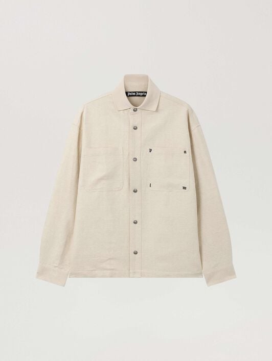 Palm Type Loose Shirt PALM ANGELS Palm Type Loose Shirt OFF WHITE - BLACK PAMGE05F26FB01