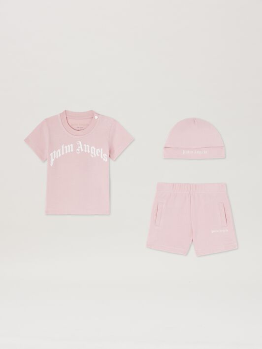 PALM ANGELS  3 pieces gift set LIGHT PINK OFFWHITE PG2X012S25JER001