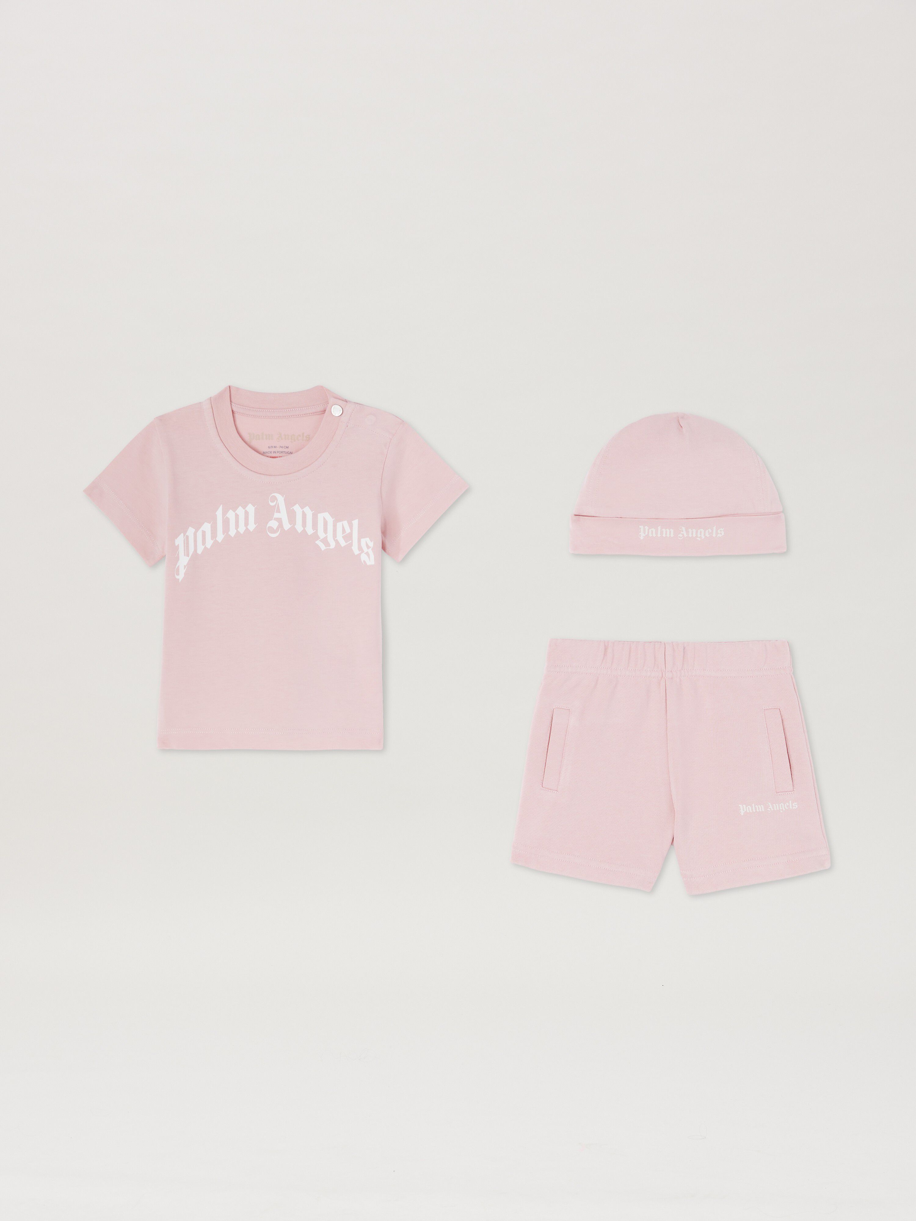 PALM ANGELS  3 pieces gift set LIGHT PINK OFFWHITE PG2X012S25JER001