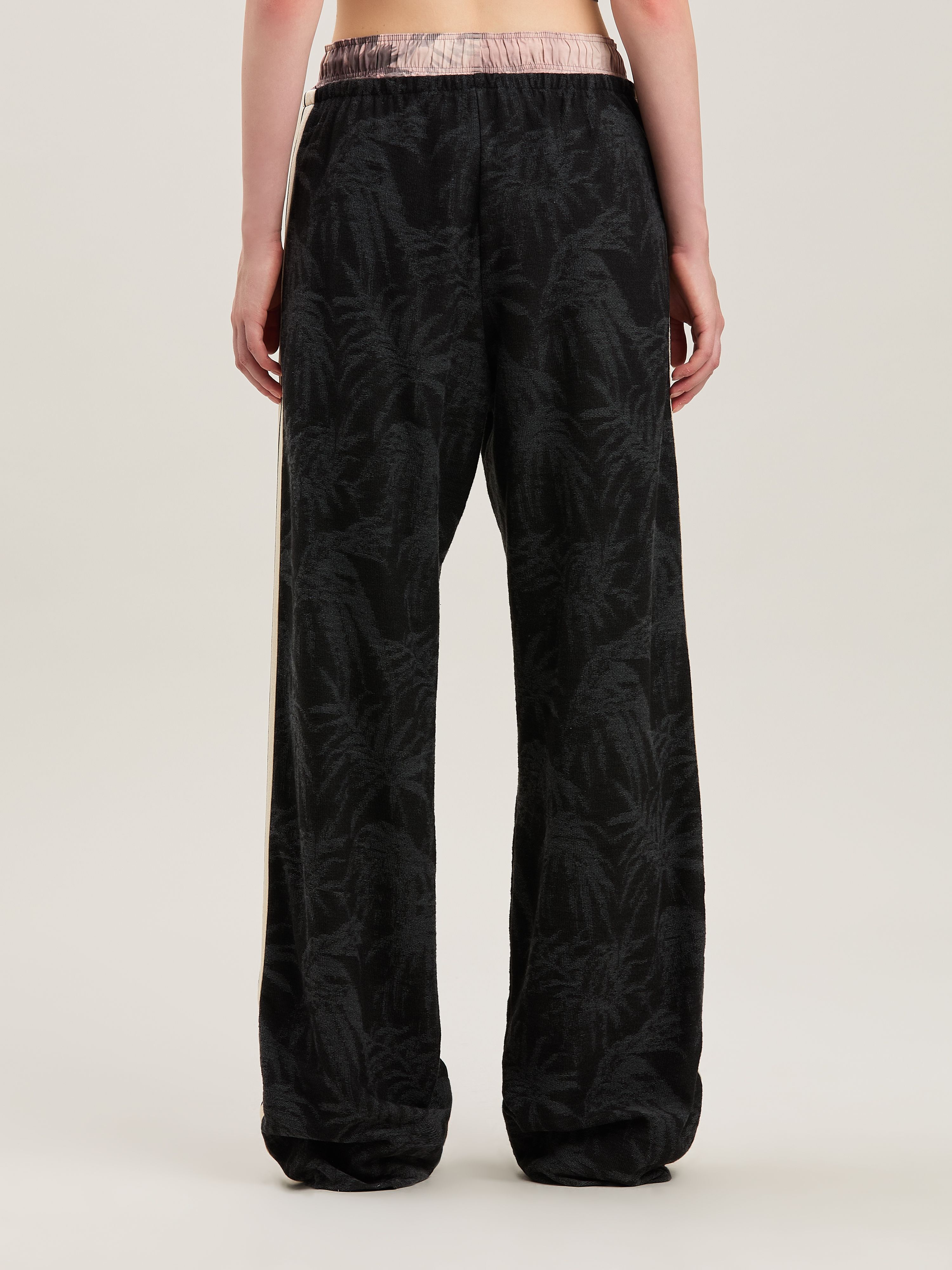 PALM ANGELS  Palms jaquaredTrack pants BLACK - OFF WHITE PWCJ016S25FAB001