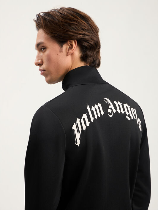 PALM ANGELS Curved Logo Track Jacket BLACK OFF WHITE PMBD089S26FAB001