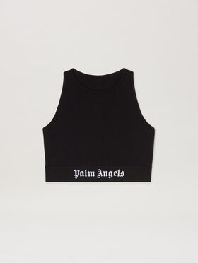 PALM ANGELS Logo Tape American Bra BLACK - BLACK PWUE003C99FAB002