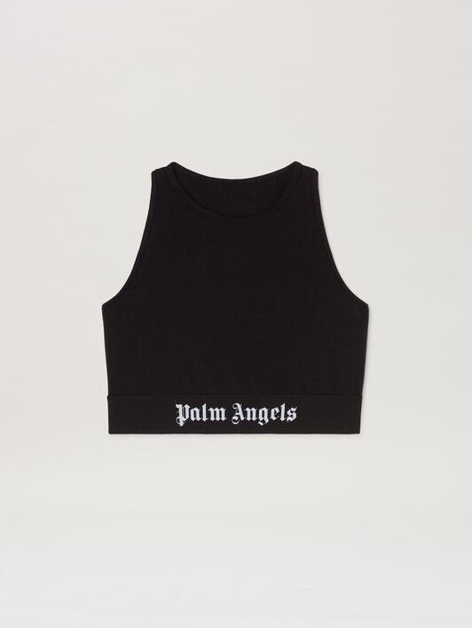 PALM ANGELS Logo Tape American Bra BLACK - BLACK PWUE003C99FAB002