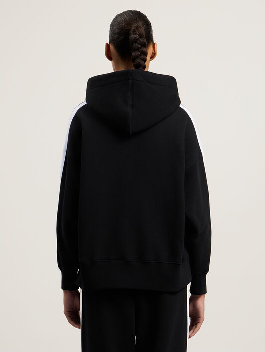 PALM ANGELS Track Hoody BLACK WHITE PWBB023C99FLE002