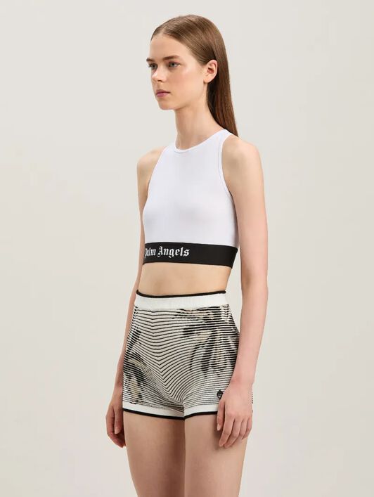 PALM ANGELS Logo band American Bra WHITE - BLACK PWUE003C99FAB002