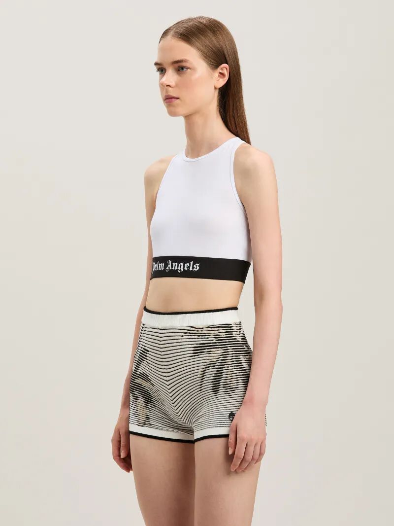 PALM ANGELS Logo band American Bra WHITE - BLACK PWUE003C99FAB002