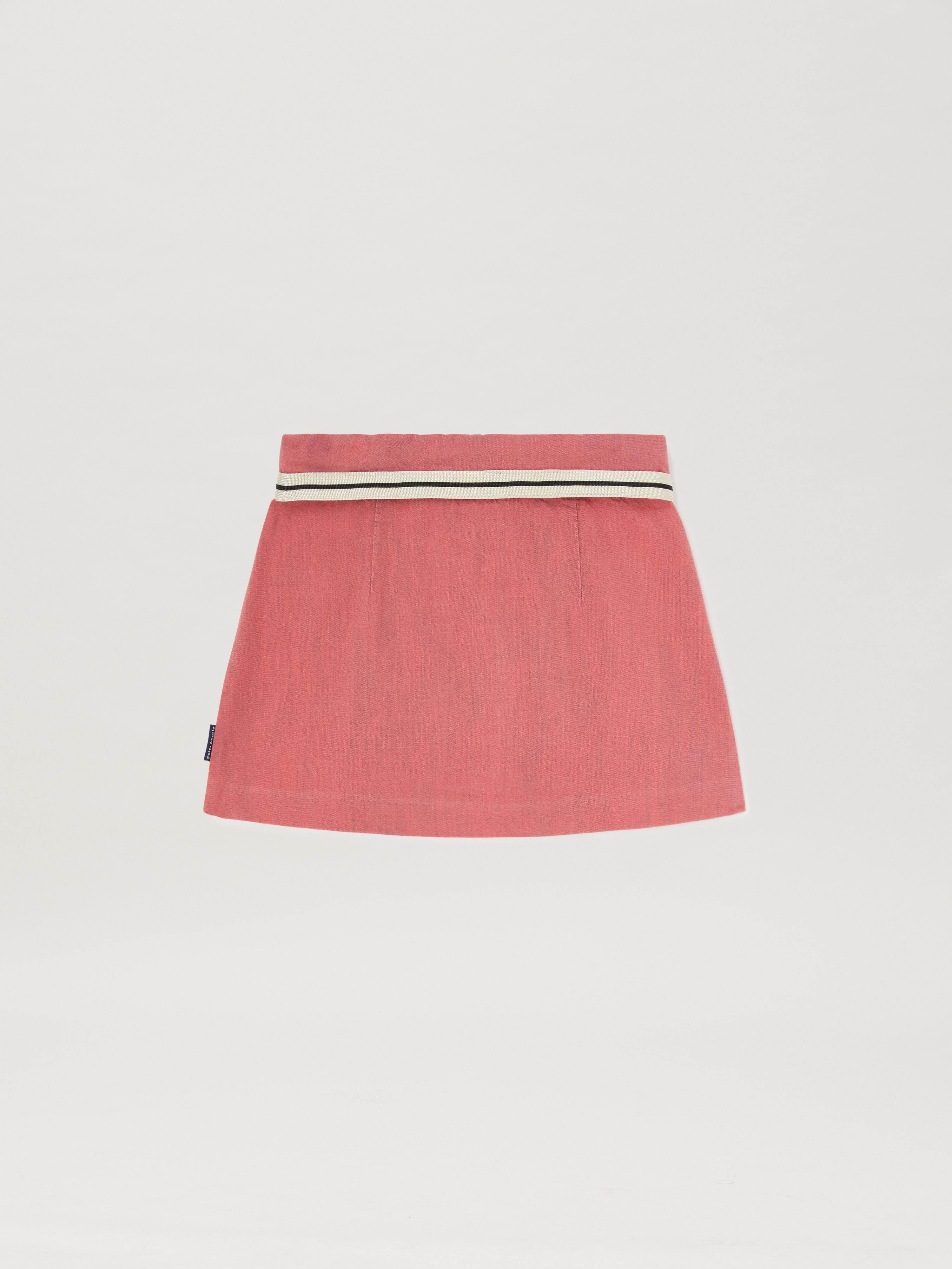 PALM ANGELS  Chambray Track mini skirt ROSE PINK ROSE PINK PGYF001S25DEN001