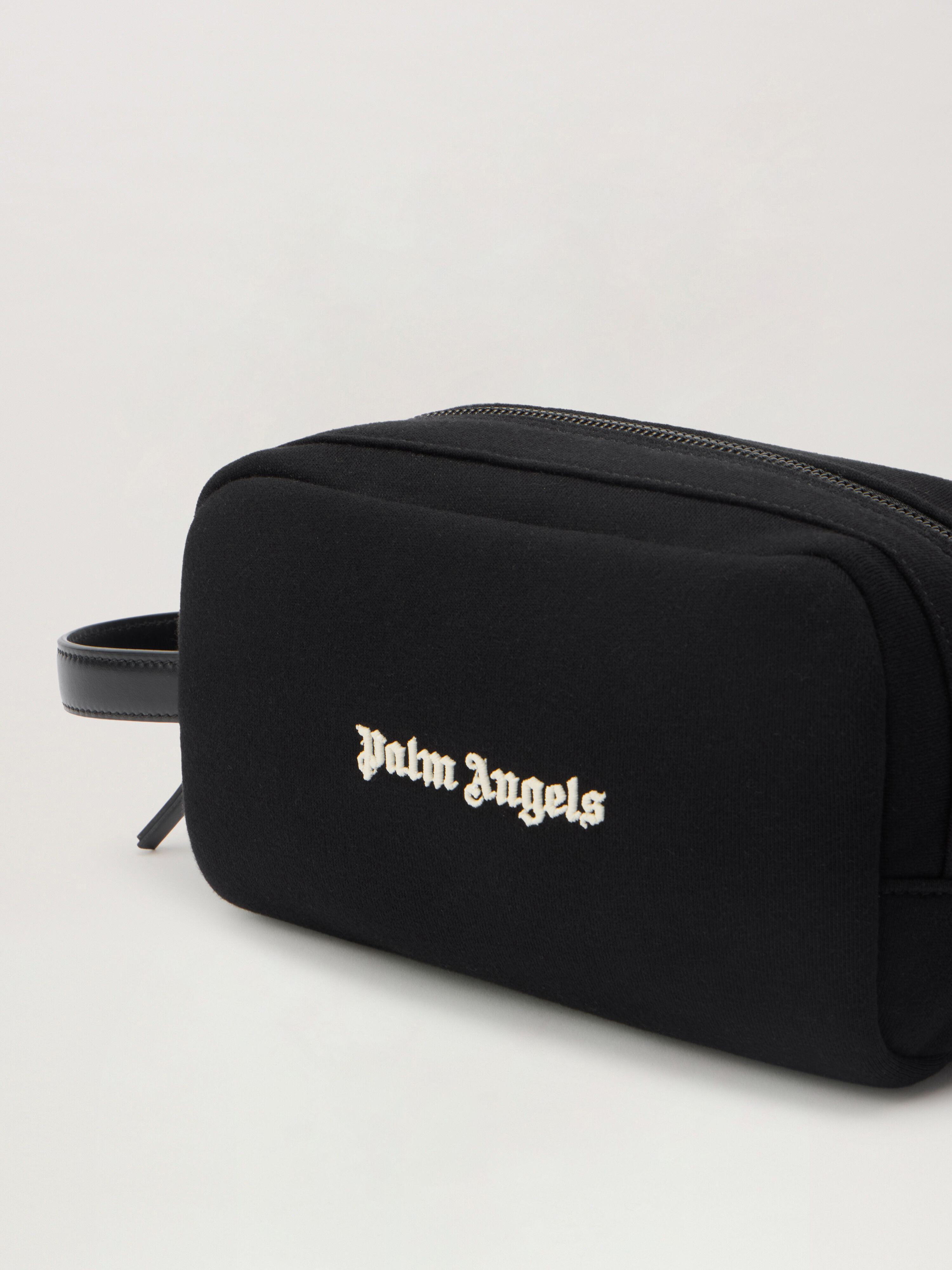PALM ANGELS Classic Logo Pouch BLACK - OFF WHITE PMNS00AF25FLE001