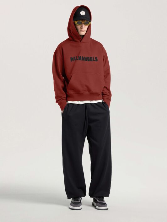 PALM ANGELS Palm Hills Regular Hoodie BRICK RED - BLACK PAMBB03W26FL07