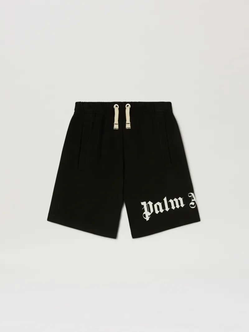 PALM ANGELS  Overlogo sweat shorts BLACK OFF WHITE PBCI006C99FLE002