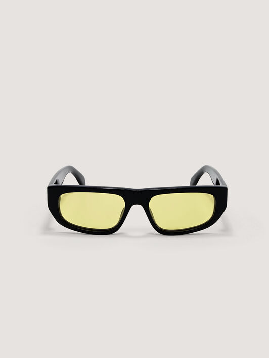 PALM ANGELS Ventura Yellow Lens Sunglasses SHINY BLACK PA1024101854