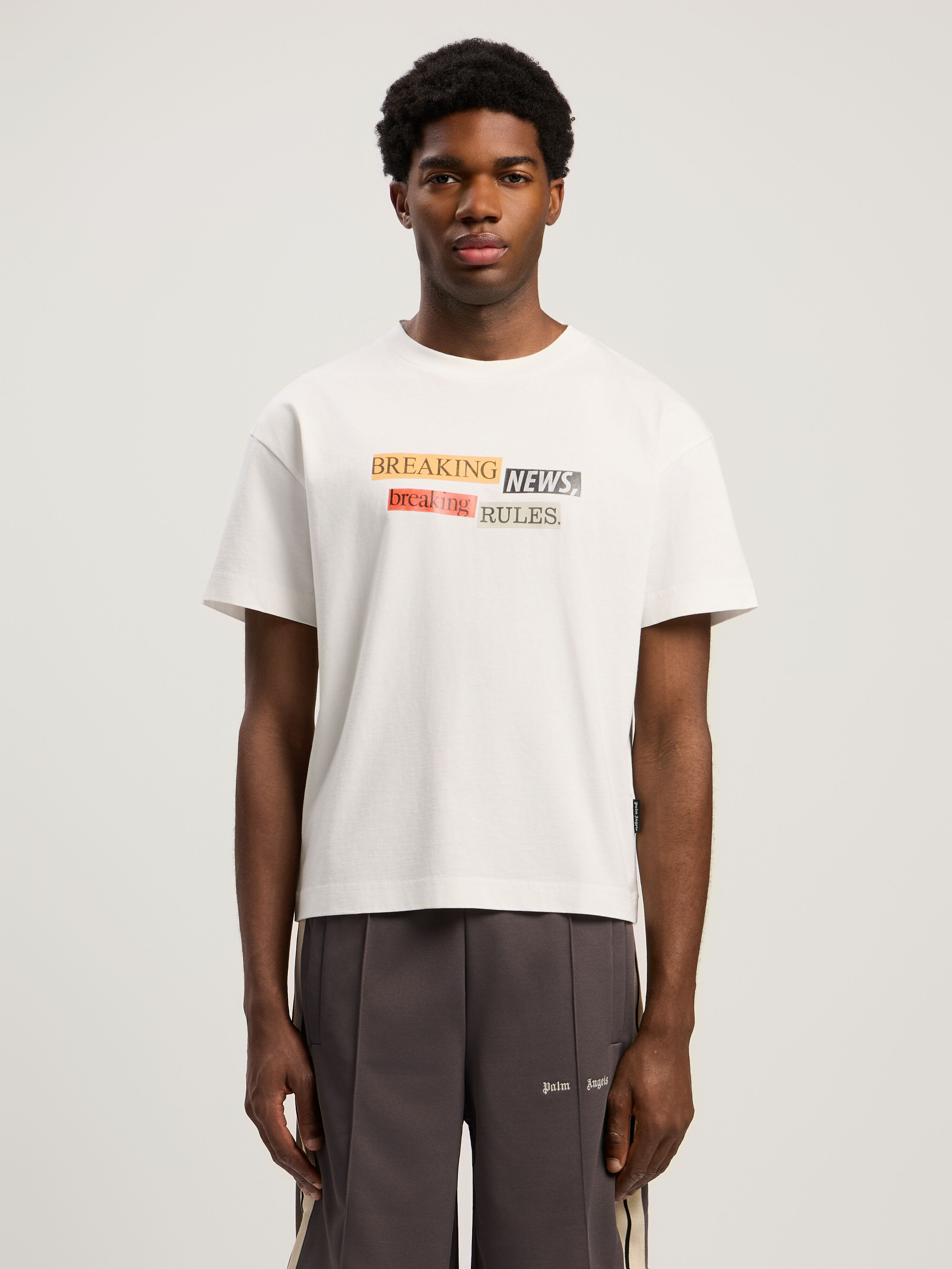 PALM ANGELS Quote Graphic T-Shirt OFF WHITE - MULTICOLOR PMAA109F25JER005