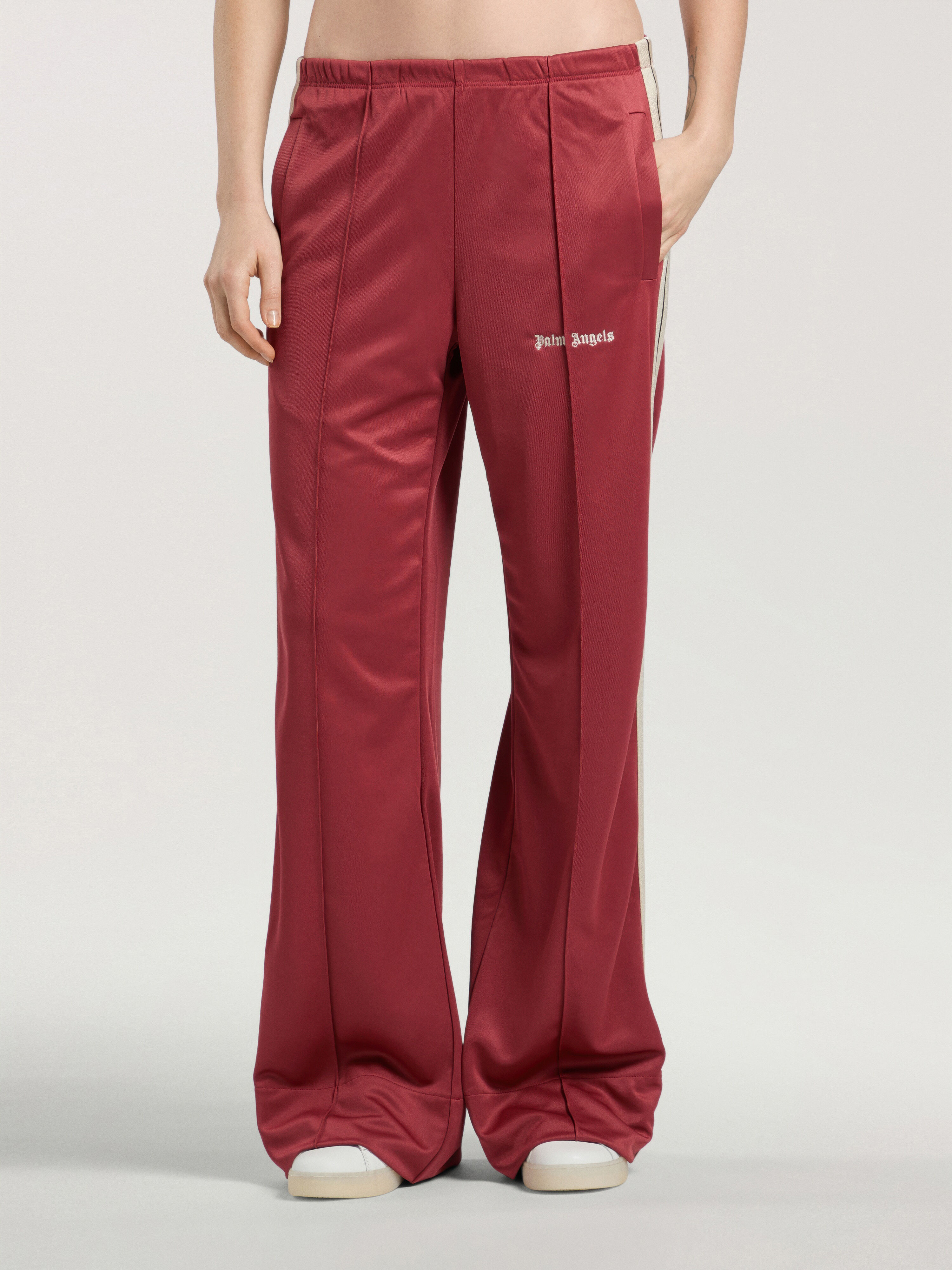 Classic Logo Track Loose Pants PALM ANGELS Classic Logo Track Loose Pants BRICK RED - OFF WHITE PAWCJ05F26FB01