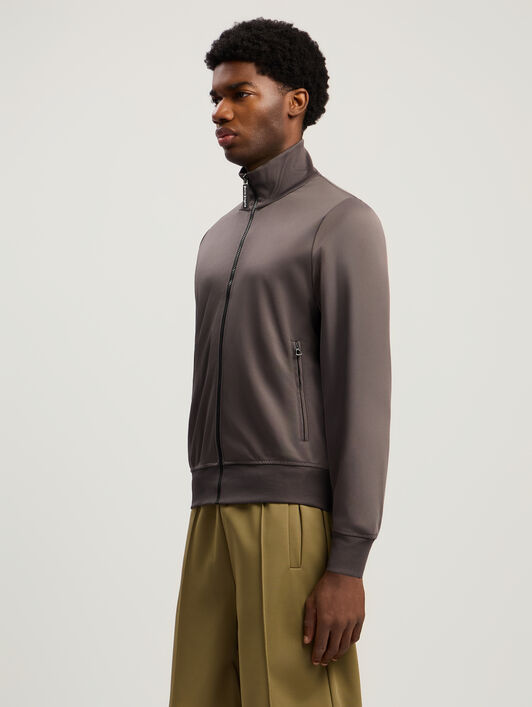 Back Curved Logo Track Jacket PALM ANGELS Back Curved Logo Track Jacket DARK GREY - OFF WHITE PMBD089F25FAB002
