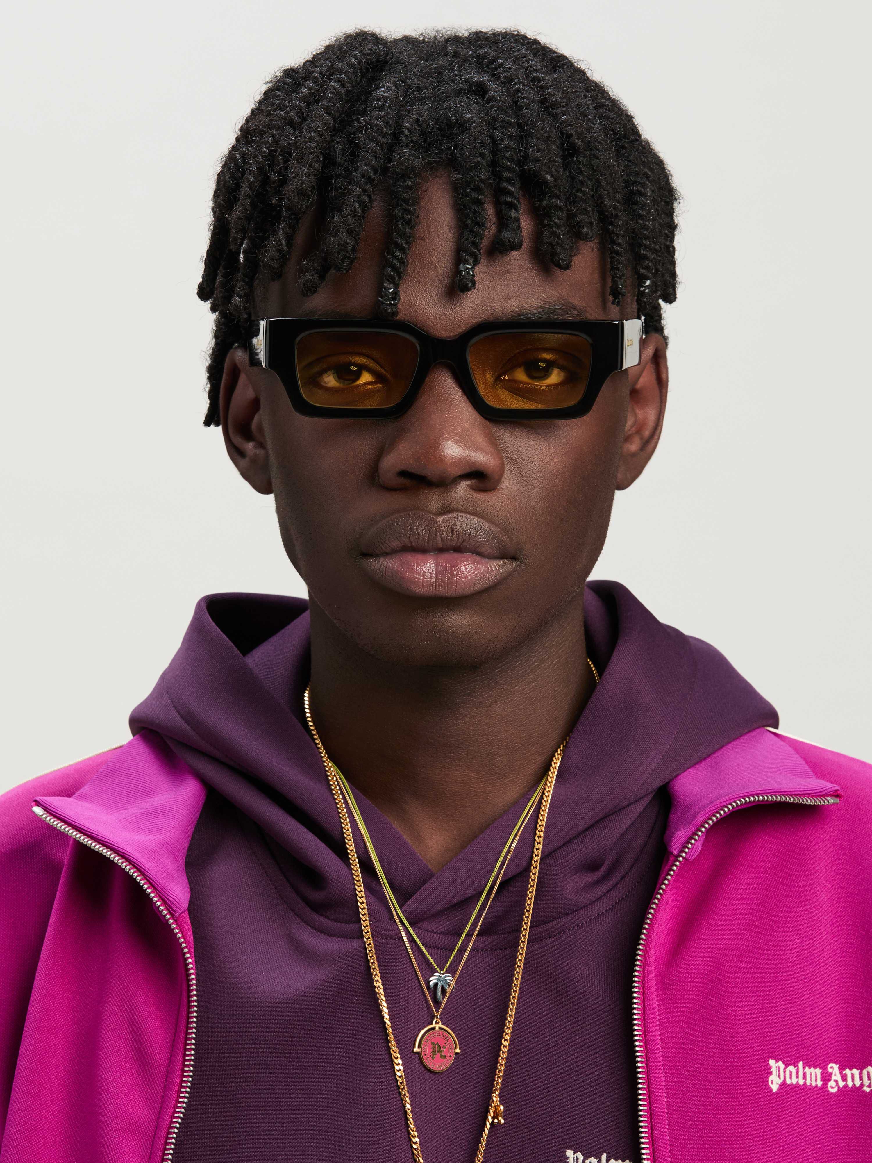 PALM ANGELS  Hyde sunglasses NERO - GIALLO PERI086C99PLA001