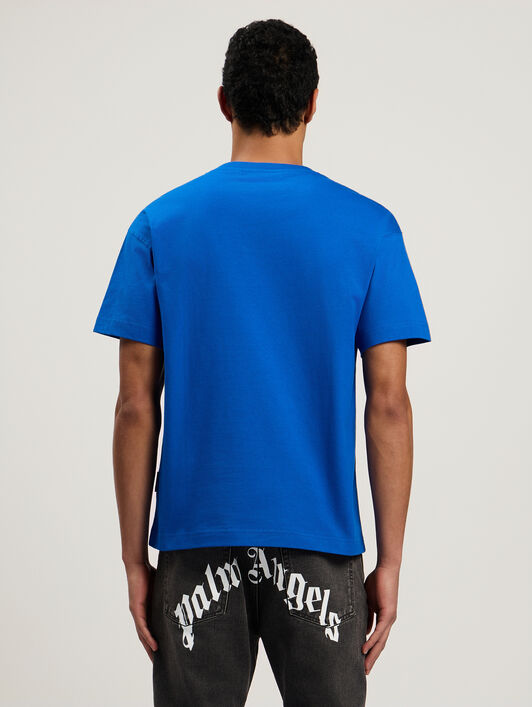PALM ANGELS Spray City Los Angeles T-Shirt Blu/White PMAA109T26JER001