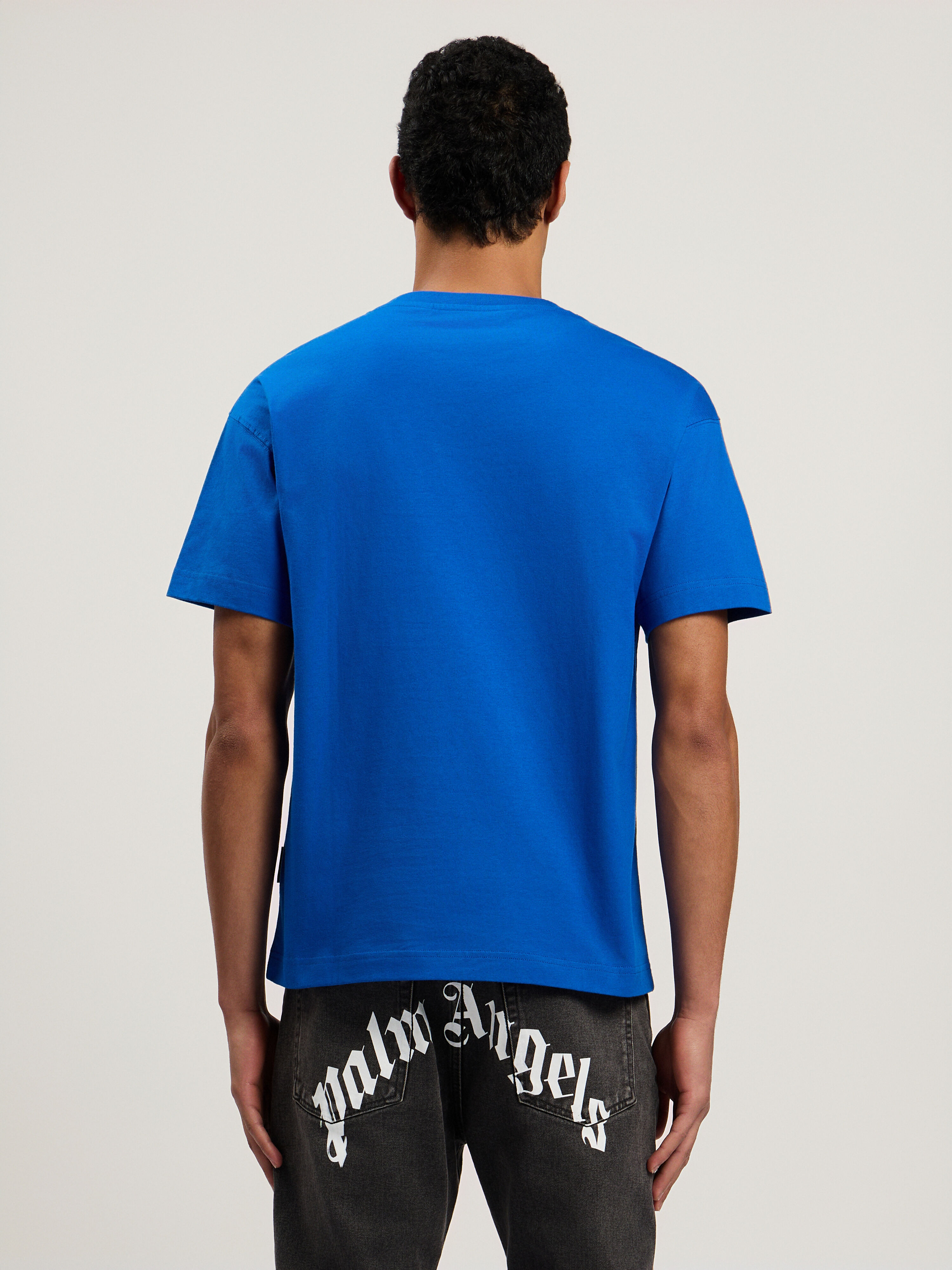 PALM ANGELS Spray City Los Angeles T-Shirt Blu/White PMAA109T26JER001