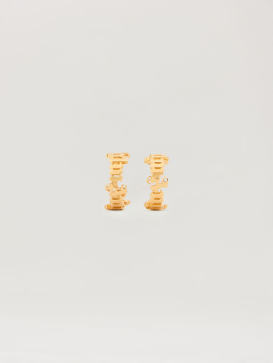 Classic Logo Earrings PALM ANGELS Classic Logo Earrings GOLD - GOLD PWOD039F25MAT001