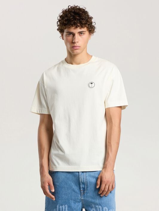 PALM ANGELS Palm Tree Regular T-Shirt OFF WHITE - OFF WHITE PAMAA01F26JR02