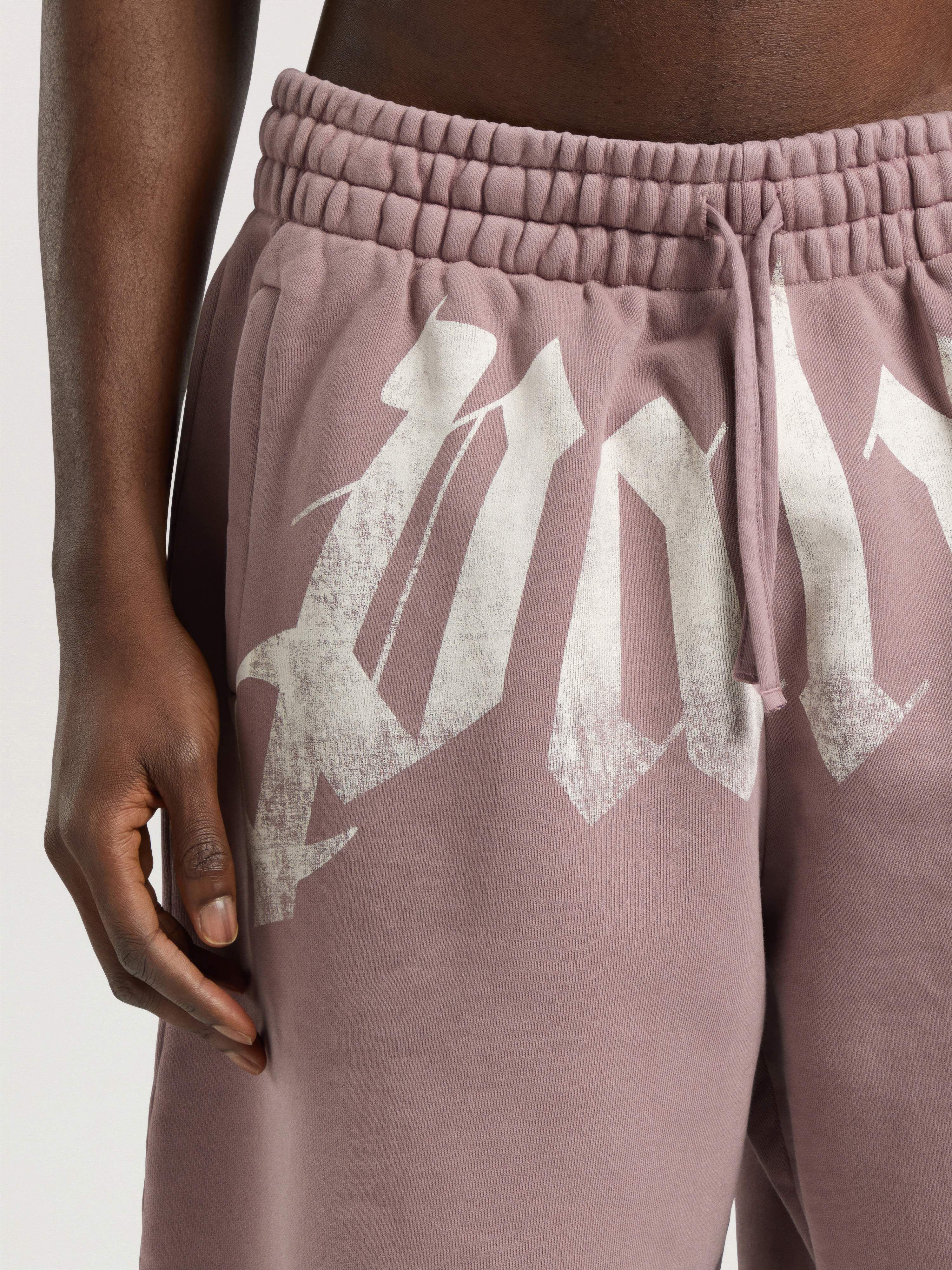 Big Waist Logo Sweatshorts PALM ANGELS Big Waist Logo Sweatshorts MAUVE - OFF WHITE PAMCV02F26FL03