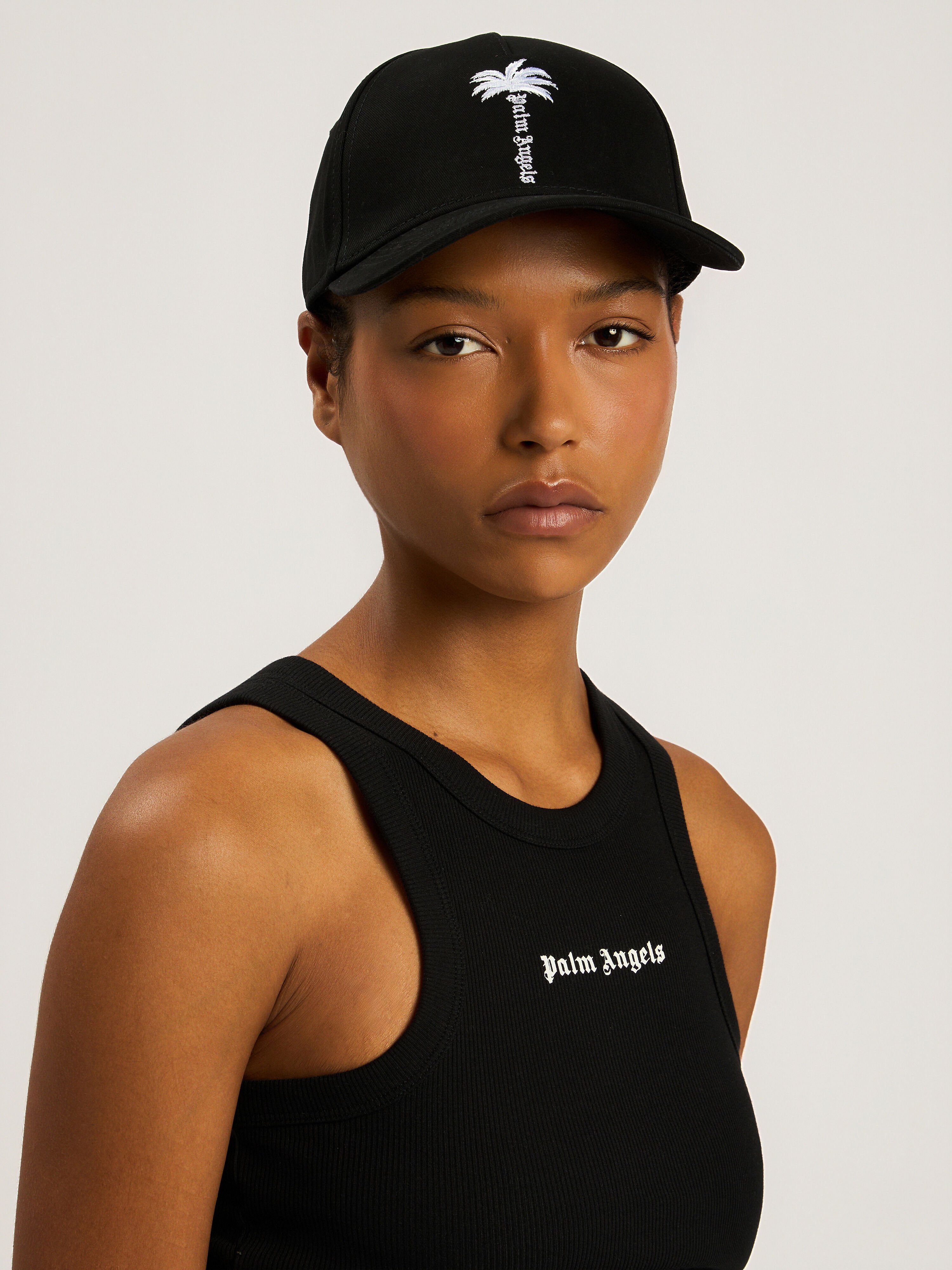 Palm Tree Cap PALM ANGELS Palm Tree Cap BLACK - OFF WHITE PAWLB01W26FB10