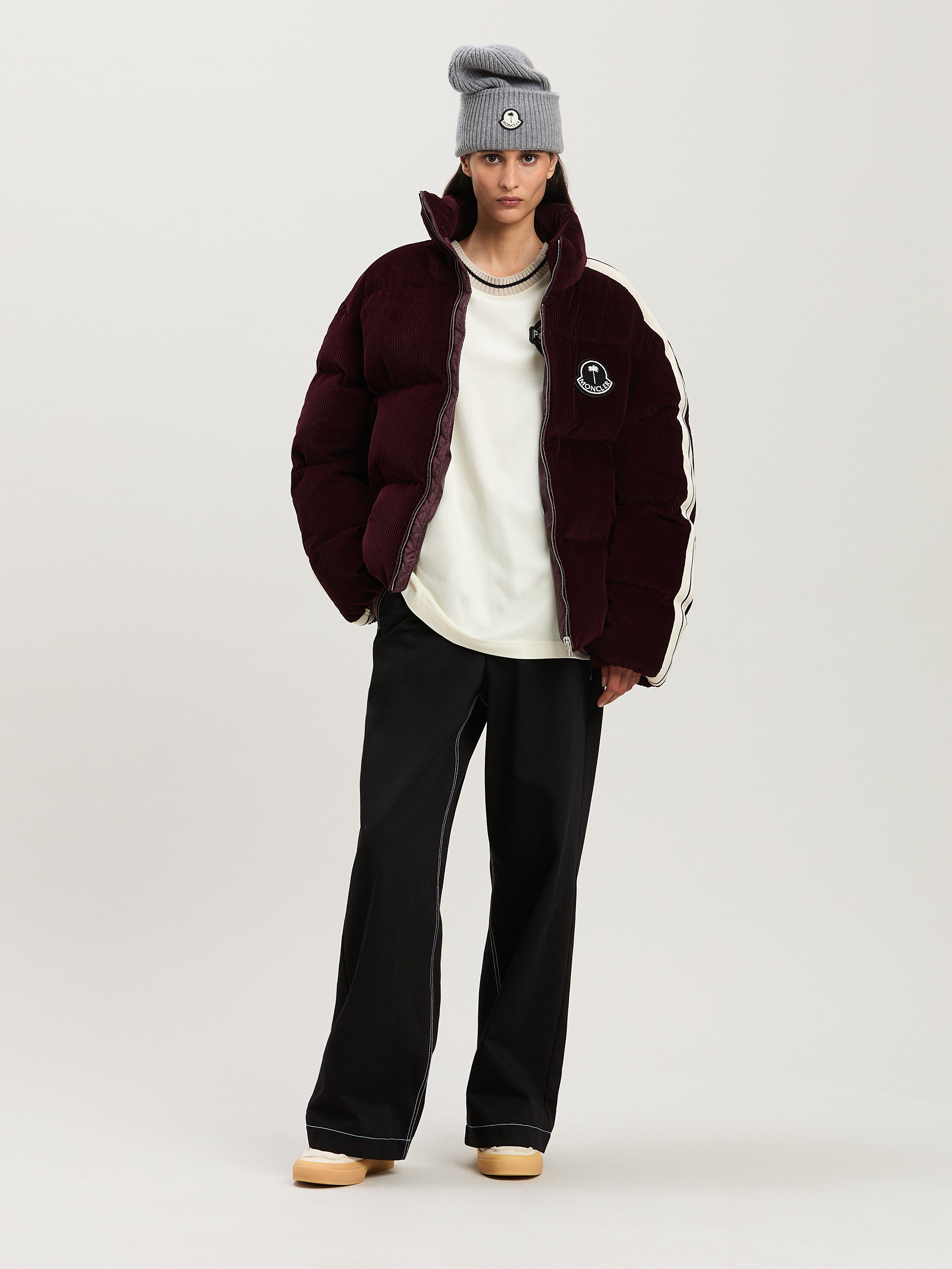 PALM ANGELS  Abrolhos down jacket Moncler x Palm Angels BURGUNDY - WHITE PMEJ008T25FAB001