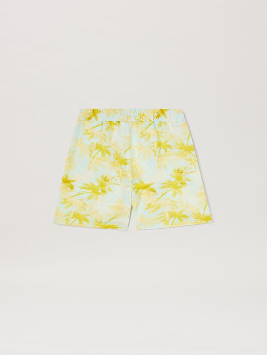 PALM ANGELS  Shorts mit Allover-Palmen-Print SKY BLUE - DUSTY BLUE PBCB006S25FAB002