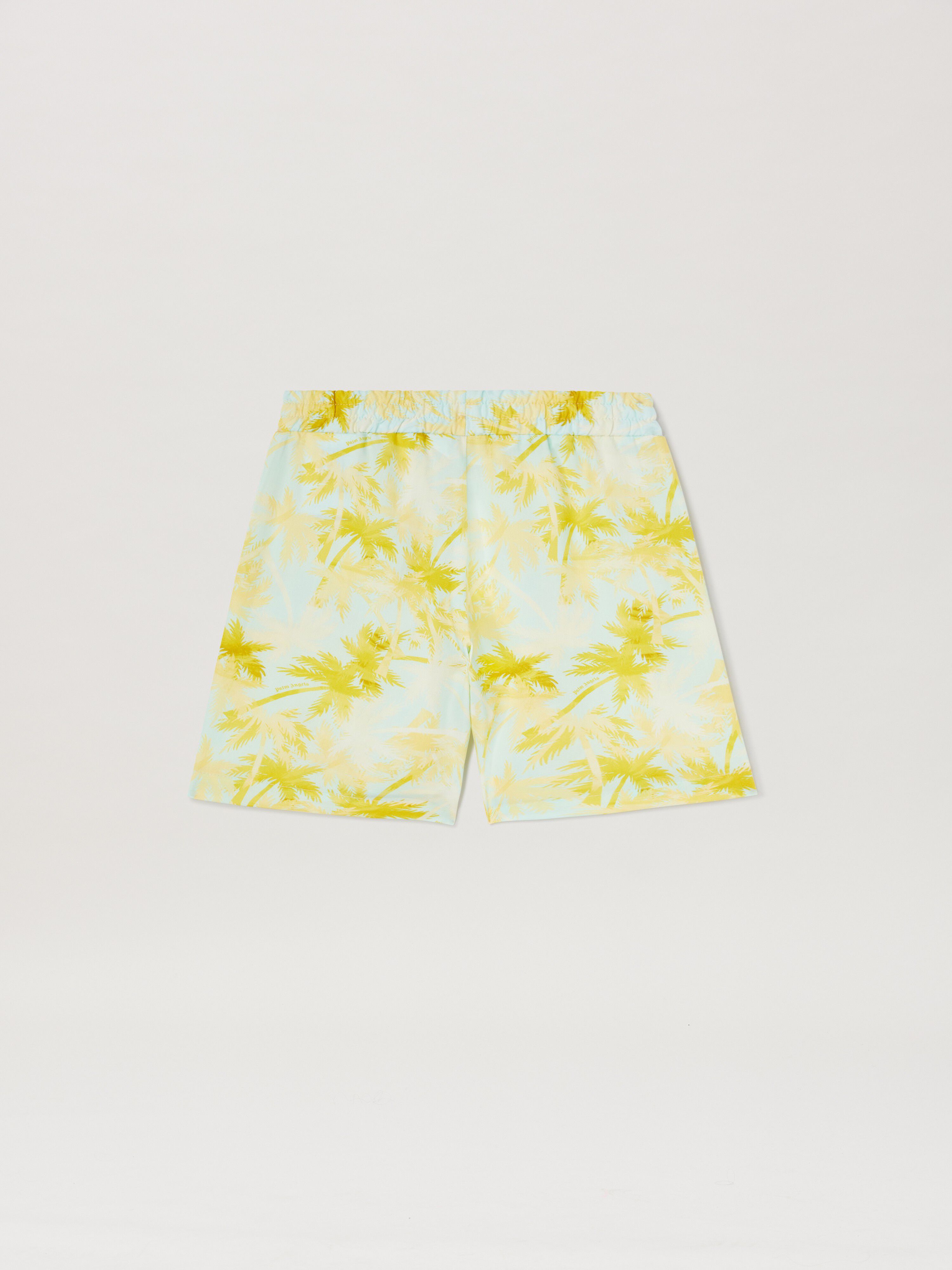 PALM ANGELS  Shorts mit Allover-Palmen-Print SKY BLUE - DUSTY BLUE PBCB006S25FAB002