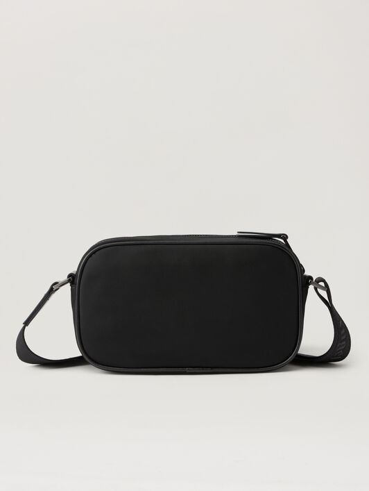 PALM ANGELS Tree Logo Crossbody Bag BLACK WHITE PMNQ01CS26FAB001