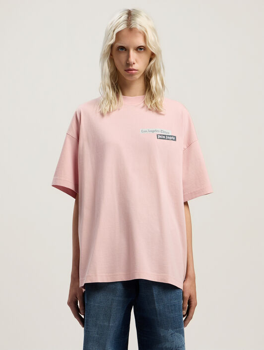 Paxlatimes Graphic Loose Tee PALM ANGELS Paxlatimes Graphic Loose Tee PINK - BLACK PWAA07BF25JER001