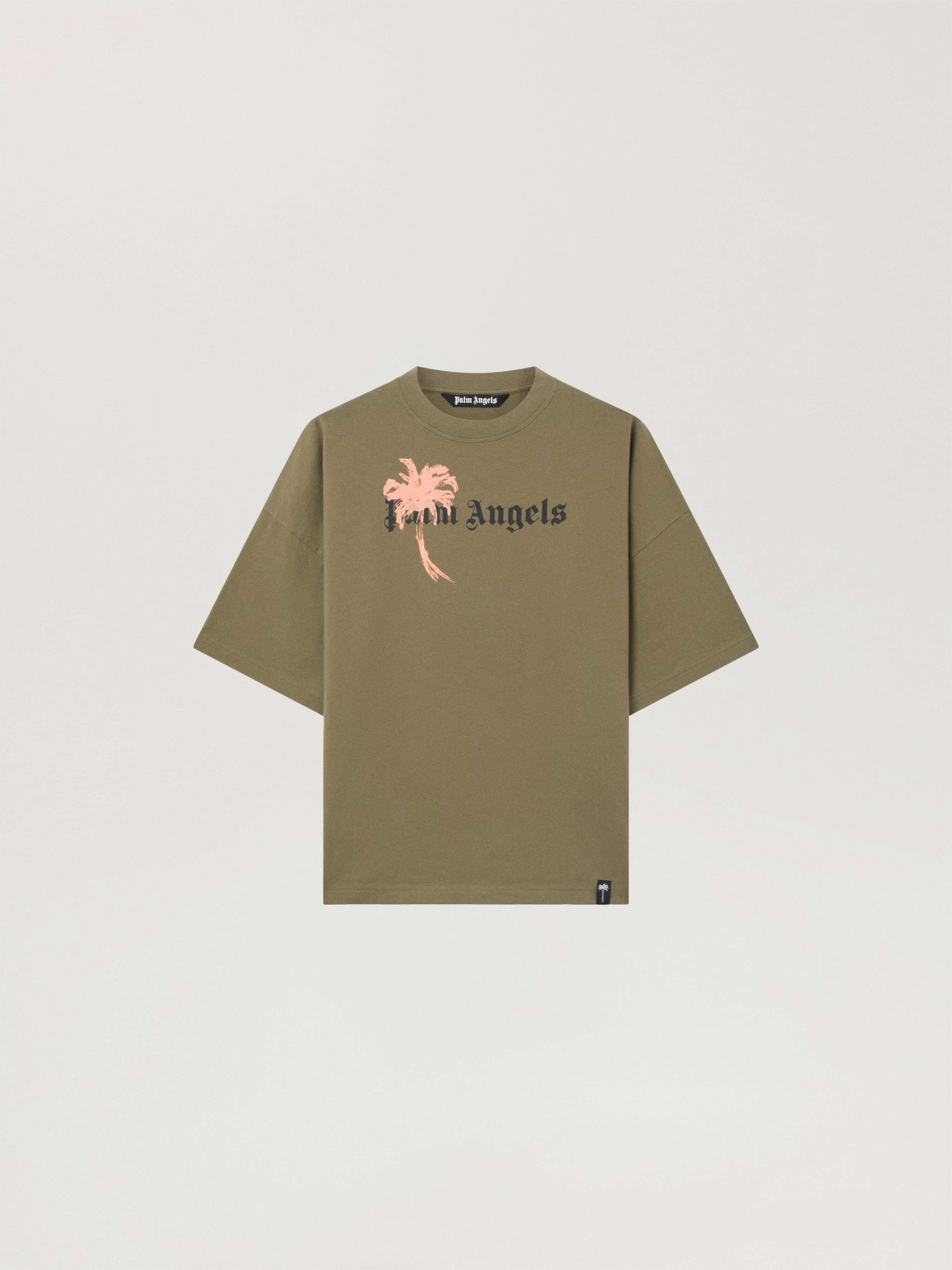 Palm Drift Loose T-Shirt PALM ANGELS Palm Drift Loose T-Shirt OLIVE GREEN - BLACK PAMAA03W26JR06