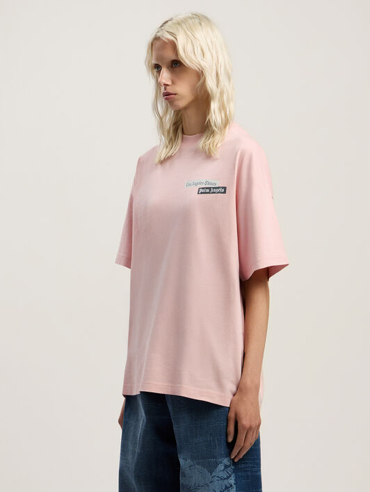 Paxlatimes Graphic Loose Tee PALM ANGELS Paxlatimes Graphic Loose Tee PINK - BLACK PWAA07BF25JER001