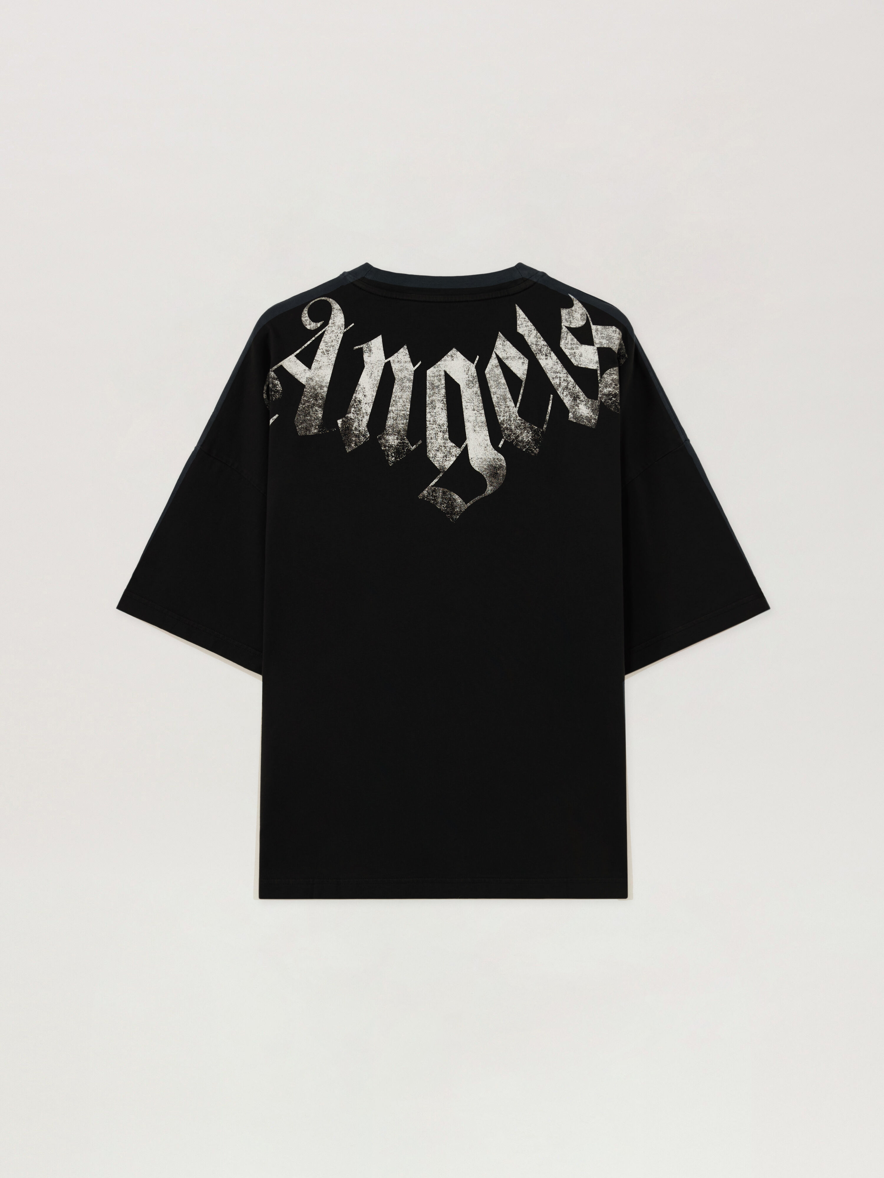 PALM ANGELS T-Shirt Con Logo Big Neck BLACK - OFF WHITE PAMAA03F26JR01