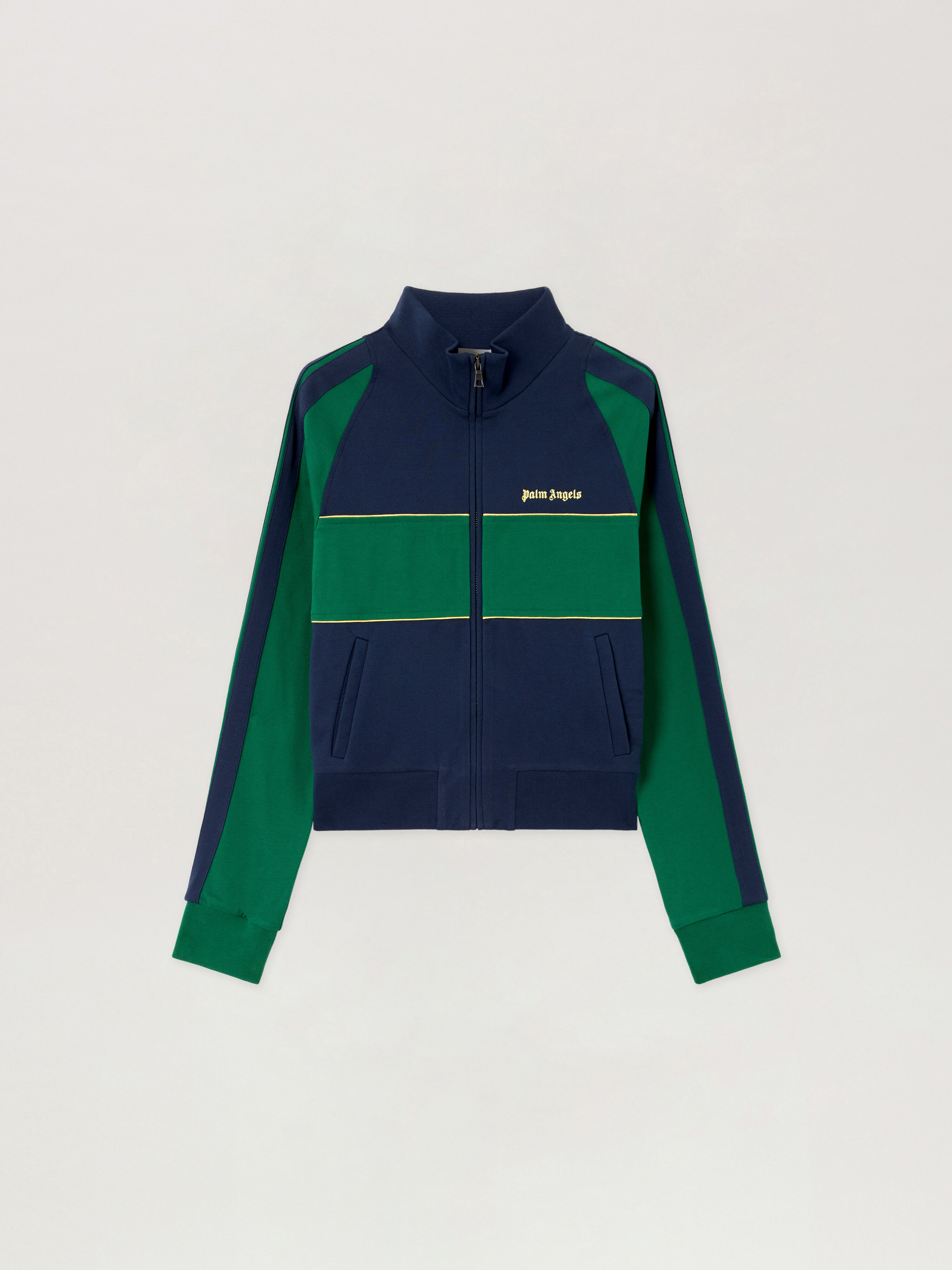 Classic Logo Zipped Crew Jacket in NAVY BLUE GREEN for Women