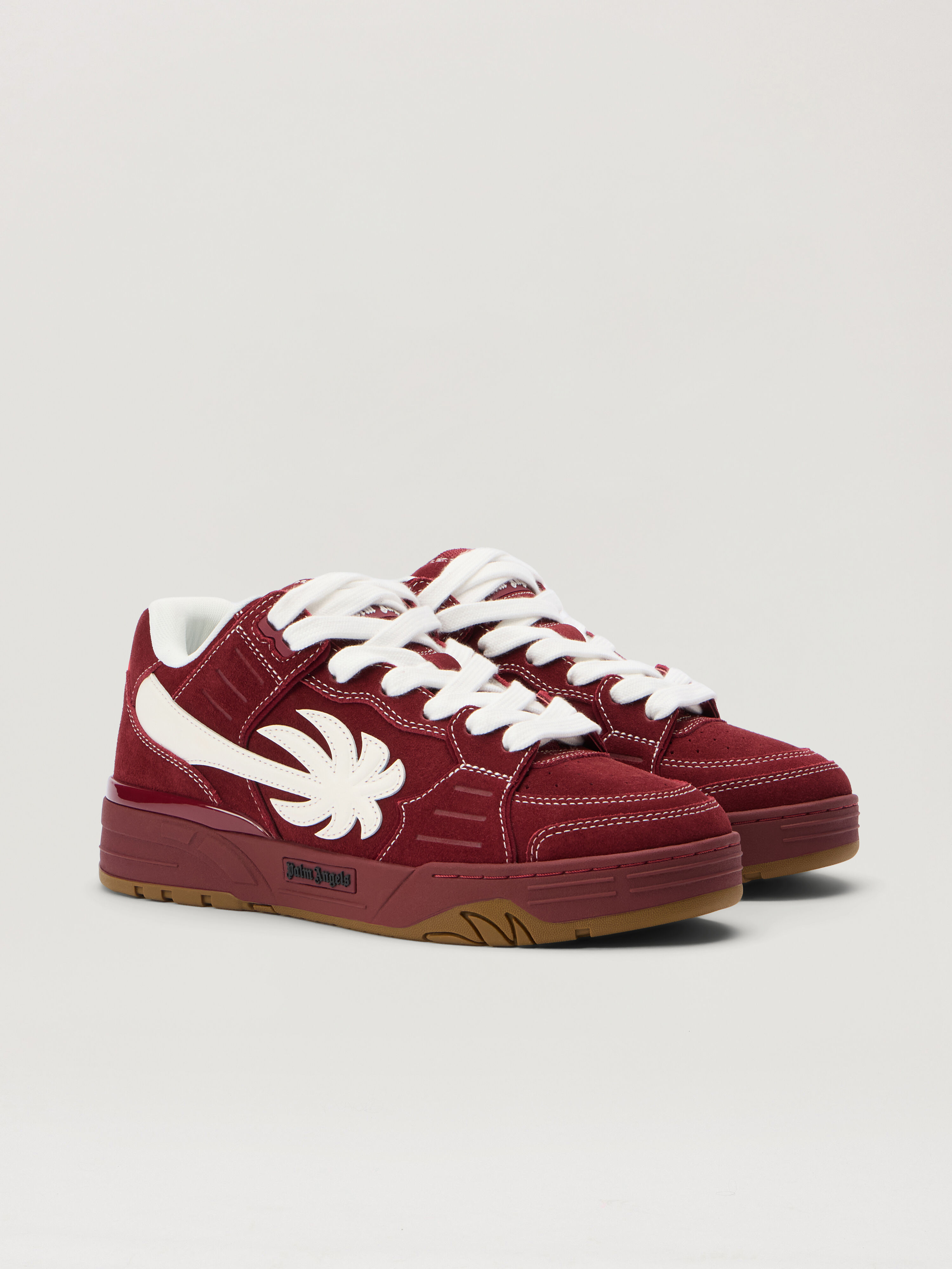 PALM ANGELS Venice Sneakers Suede BURGUNDY - WHITE PMIA101F25LEA003