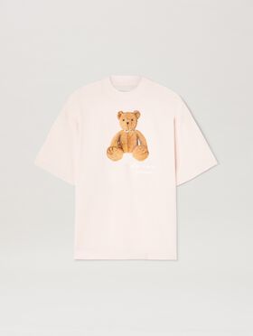 PALM ANGELS  Bear in Mind loose T-shirt BROWN - DARK BROWN PWJA035S25LEA001