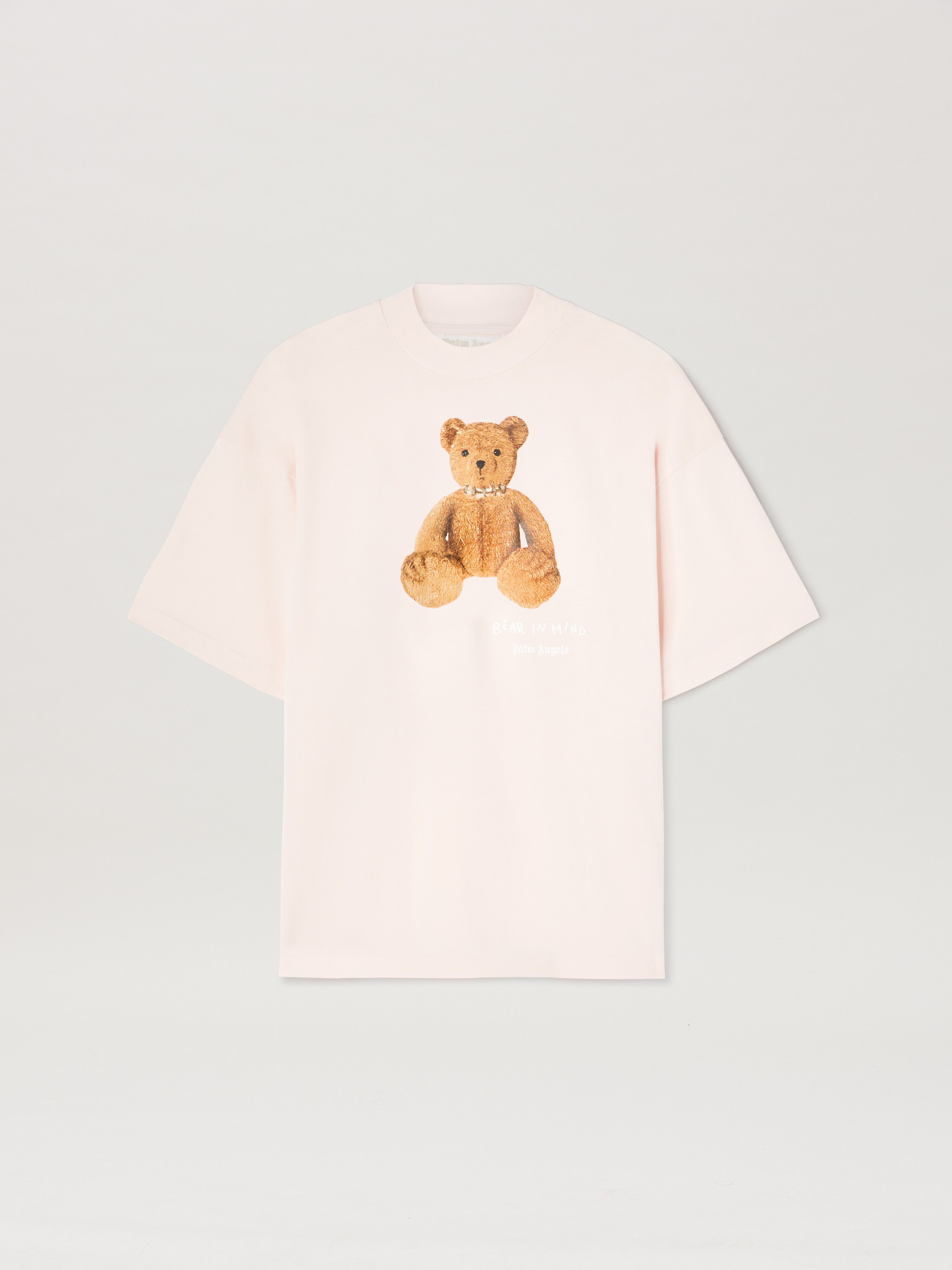 PALM ANGELS  Bear in Mind loose T-shirt SOFT PINK - BROWN PWAA017S25JER004
