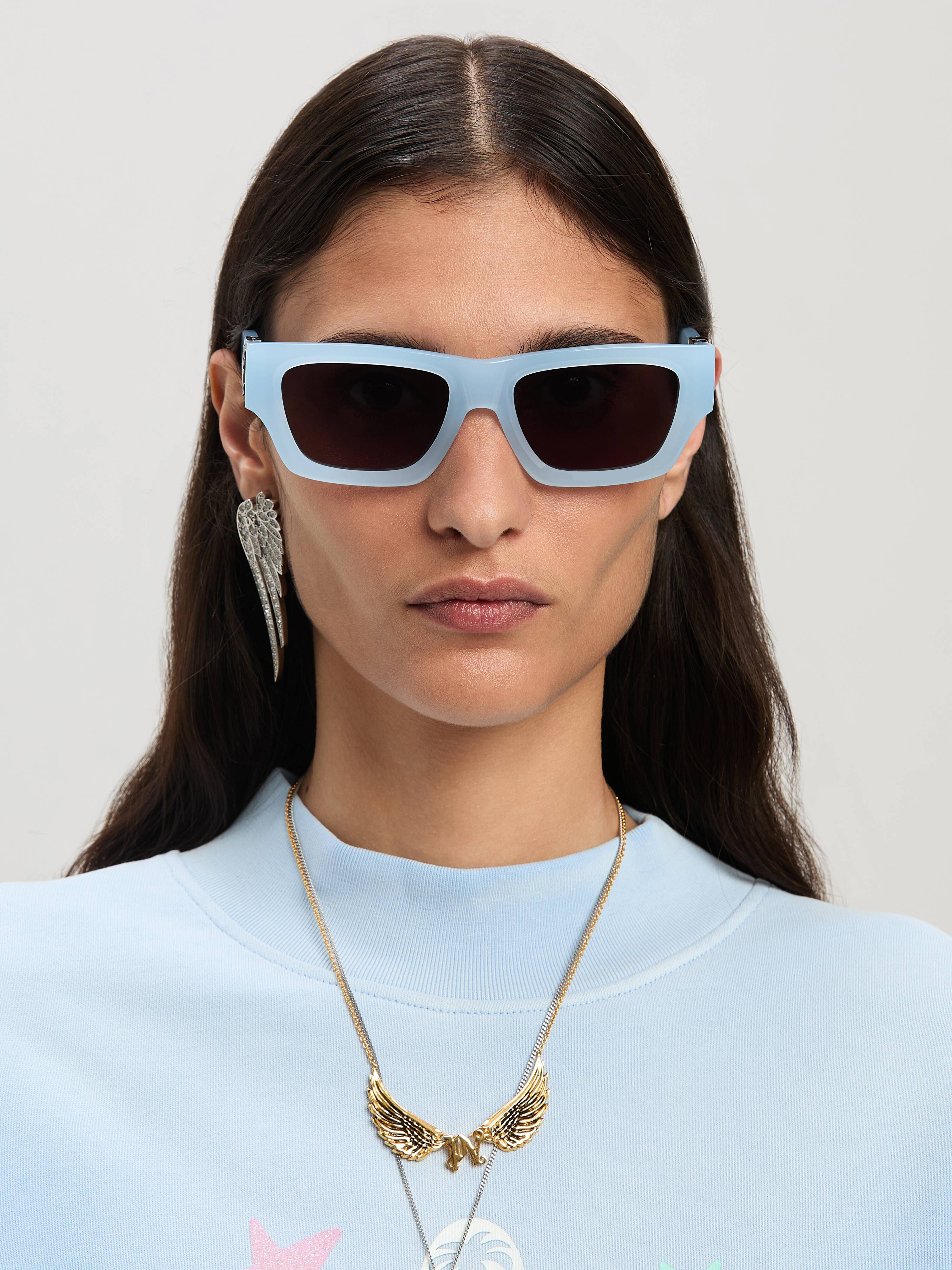PALM ANGELS  Magnolia sunglasses LIGHT BLUE - DARK GREY PERI10JS25PLA001