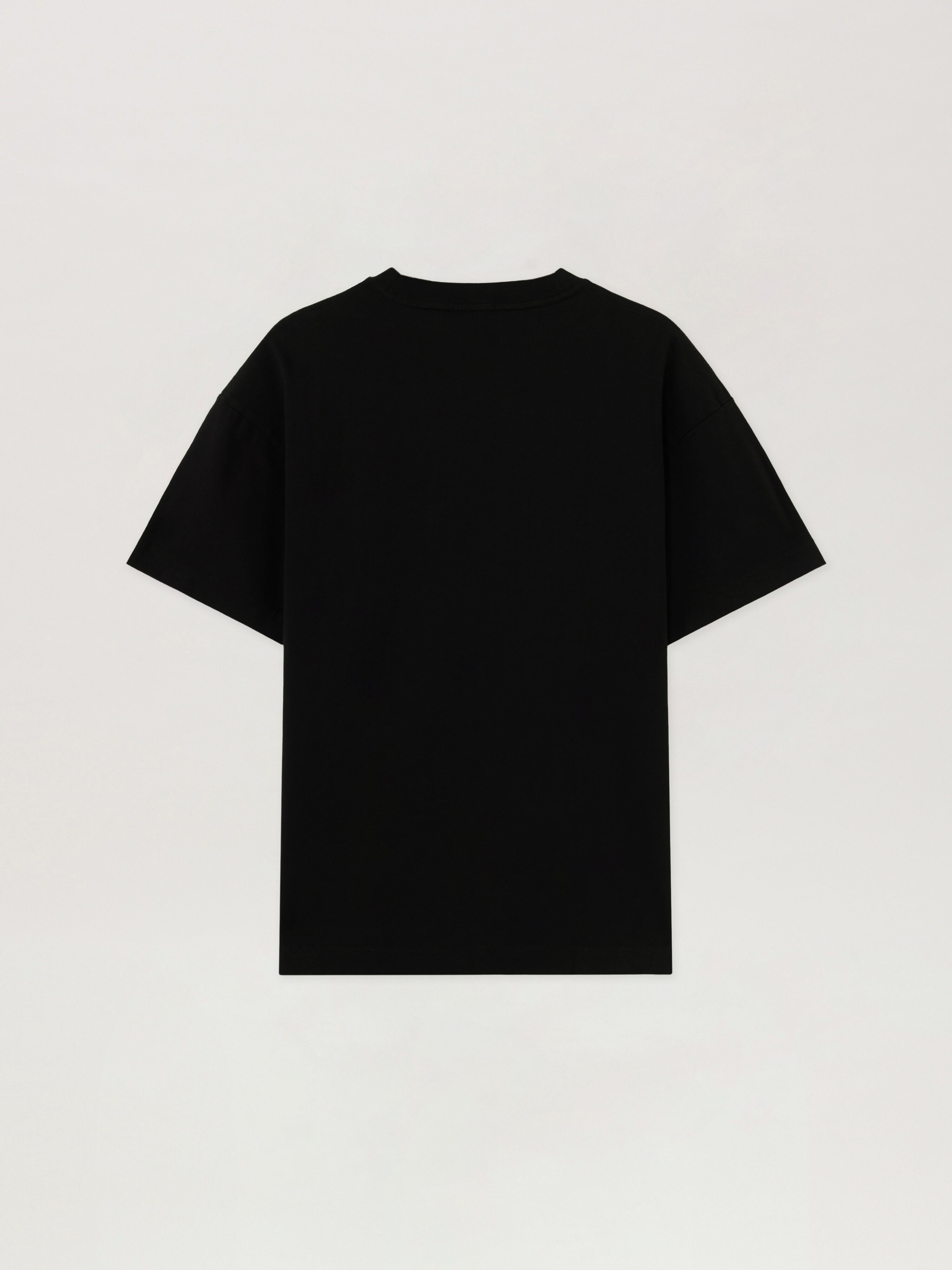 PALM ANGELS T-Shirt Con Logo A Timbro BLACK - OFF WHITE PAMAA01F26JR05