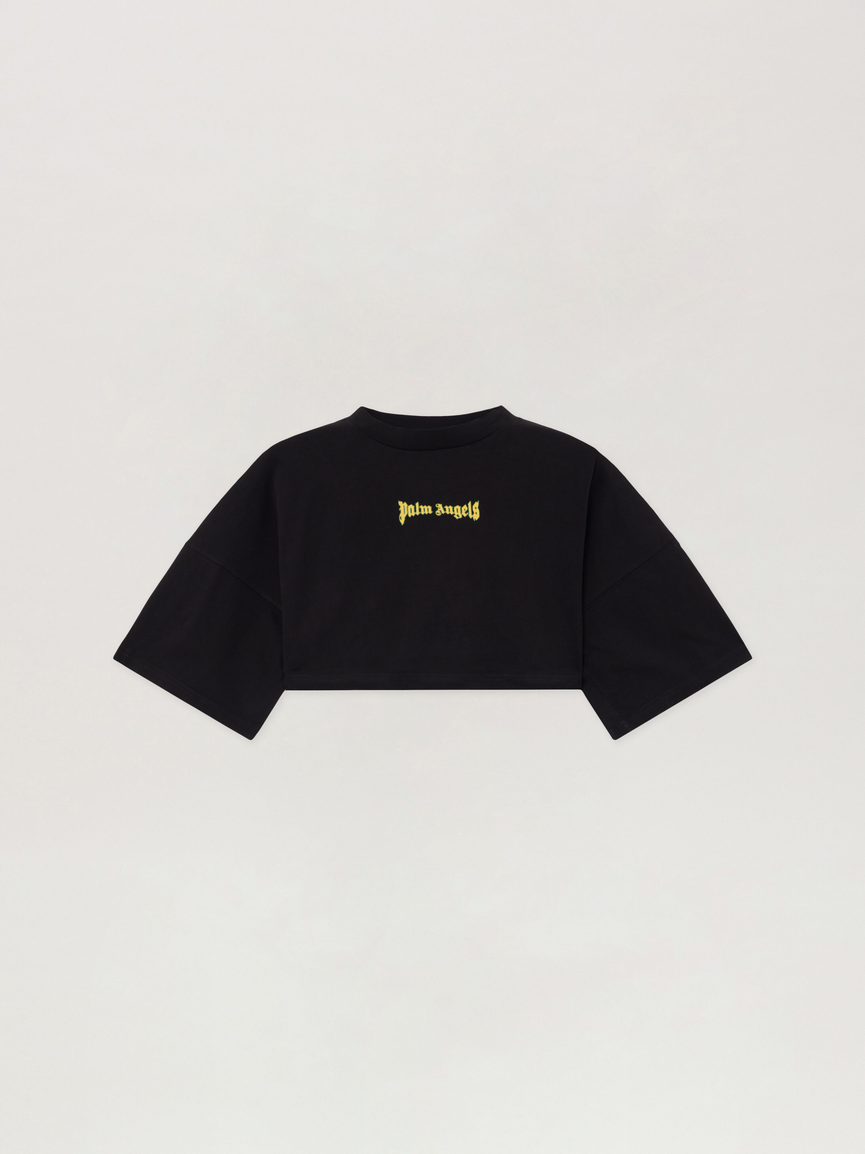 Outline Logo Mini T-Shirt PALM ANGELS Outline Logo Mini T-Shirt BLACK YELLOW PWAA054S26JER003