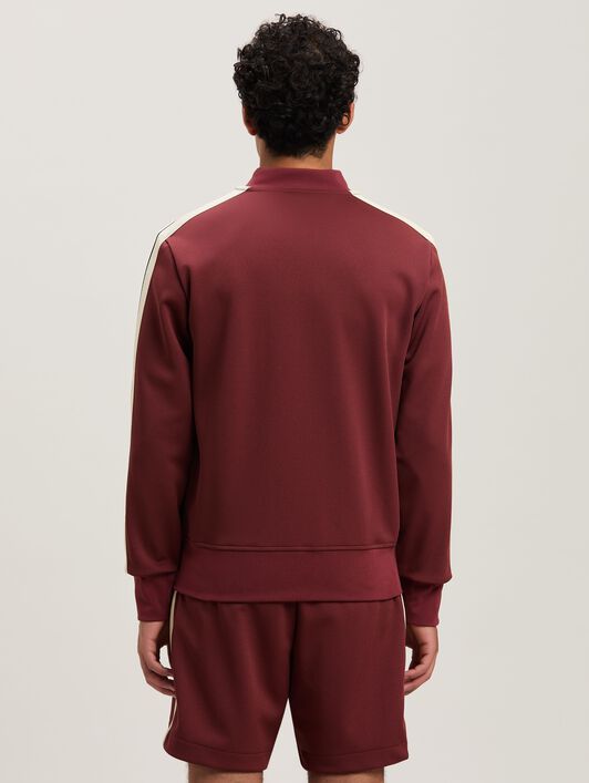 PALM ANGELS  Embroidered Logo Track Jacket BURGUNDY - OFF WHITE PMBD061S25FAB001