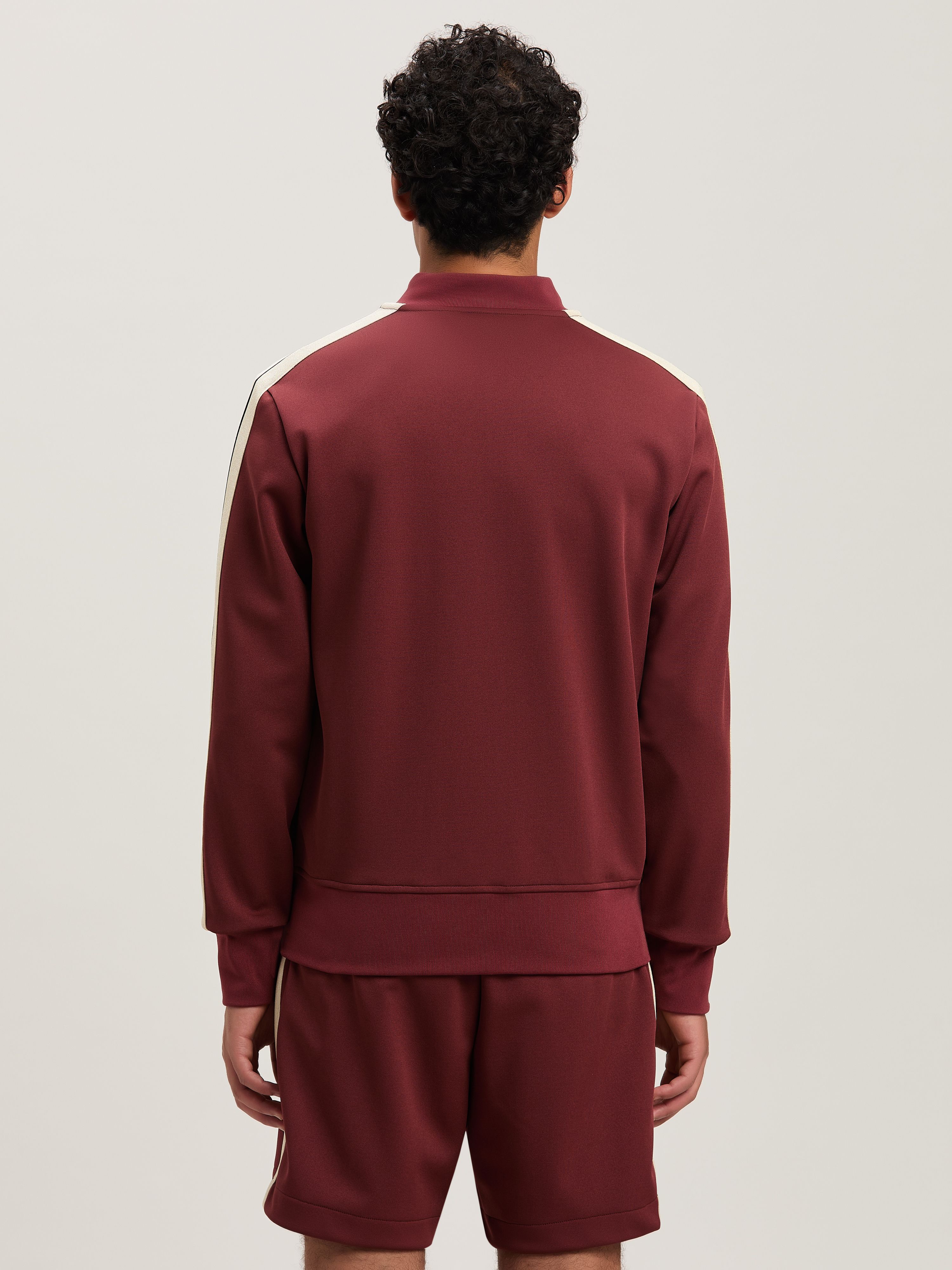 PALM ANGELS  Embroidered Logo Track Jacket BURGUNDY - OFF WHITE PMBD061S25FAB001