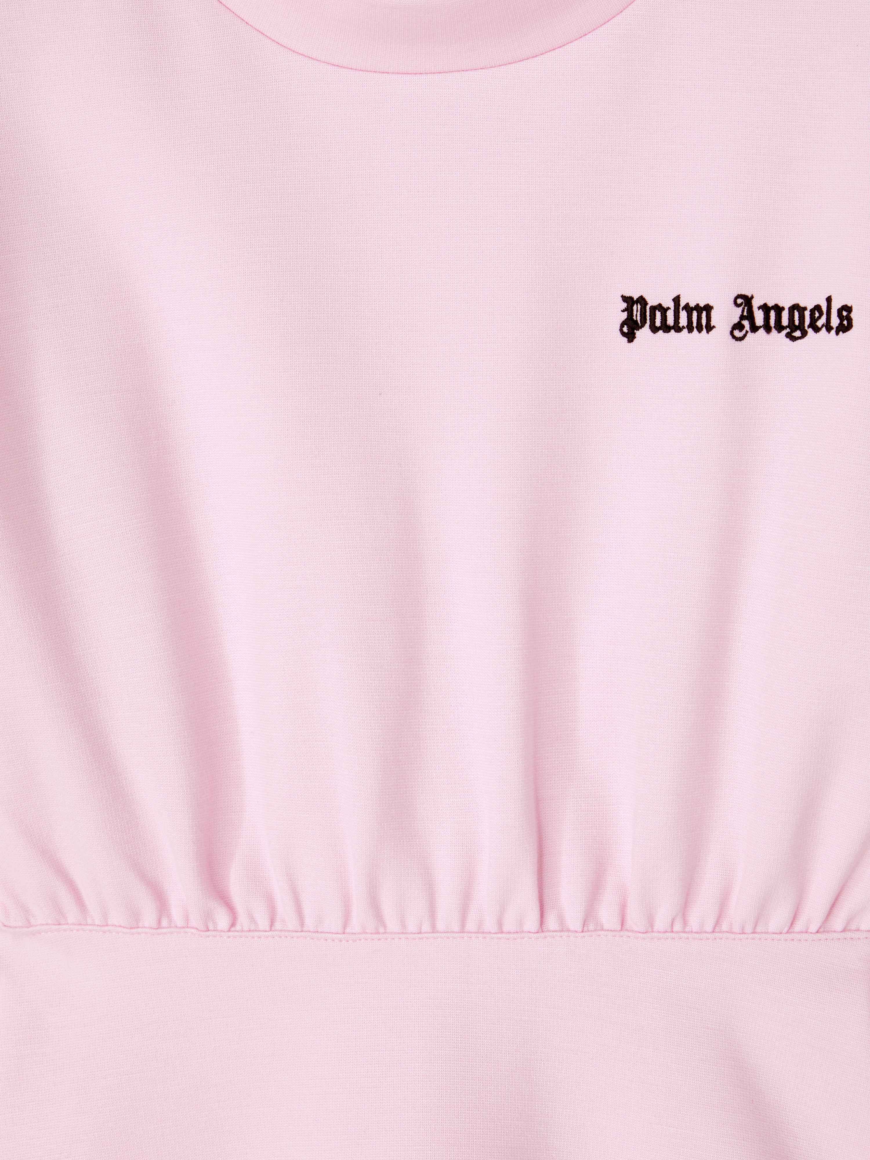PALM ANGELS  Track crewneck dress ROSE PINK BLACK PGCM007S25FLE001