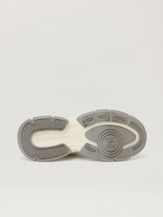 PALM ANGELS Palm Runner Sneakers SILVER BEIGE PMIA10TS26LEA001