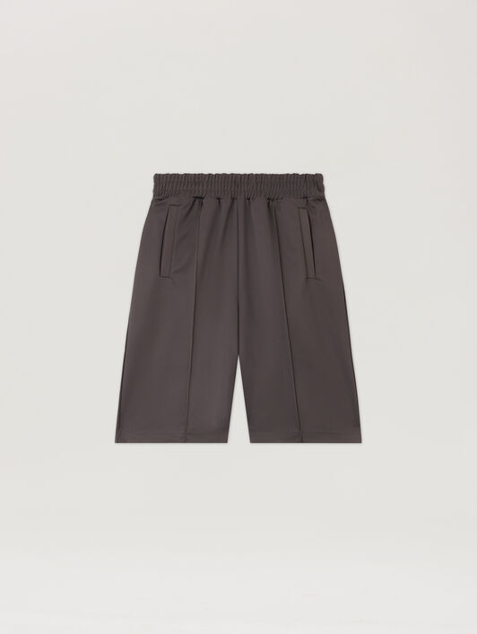 Back Curved Logo Track Shorts PALM ANGELS Back Curved Logo Track Shorts DARK GREY - OFF WHITE PMCL00AF25FAB001