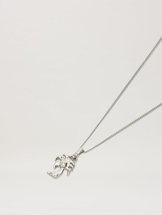 PALM ANGELS  Melted palm charm necklace SILVER - TRANSPARENT PMOB128S25MAT001