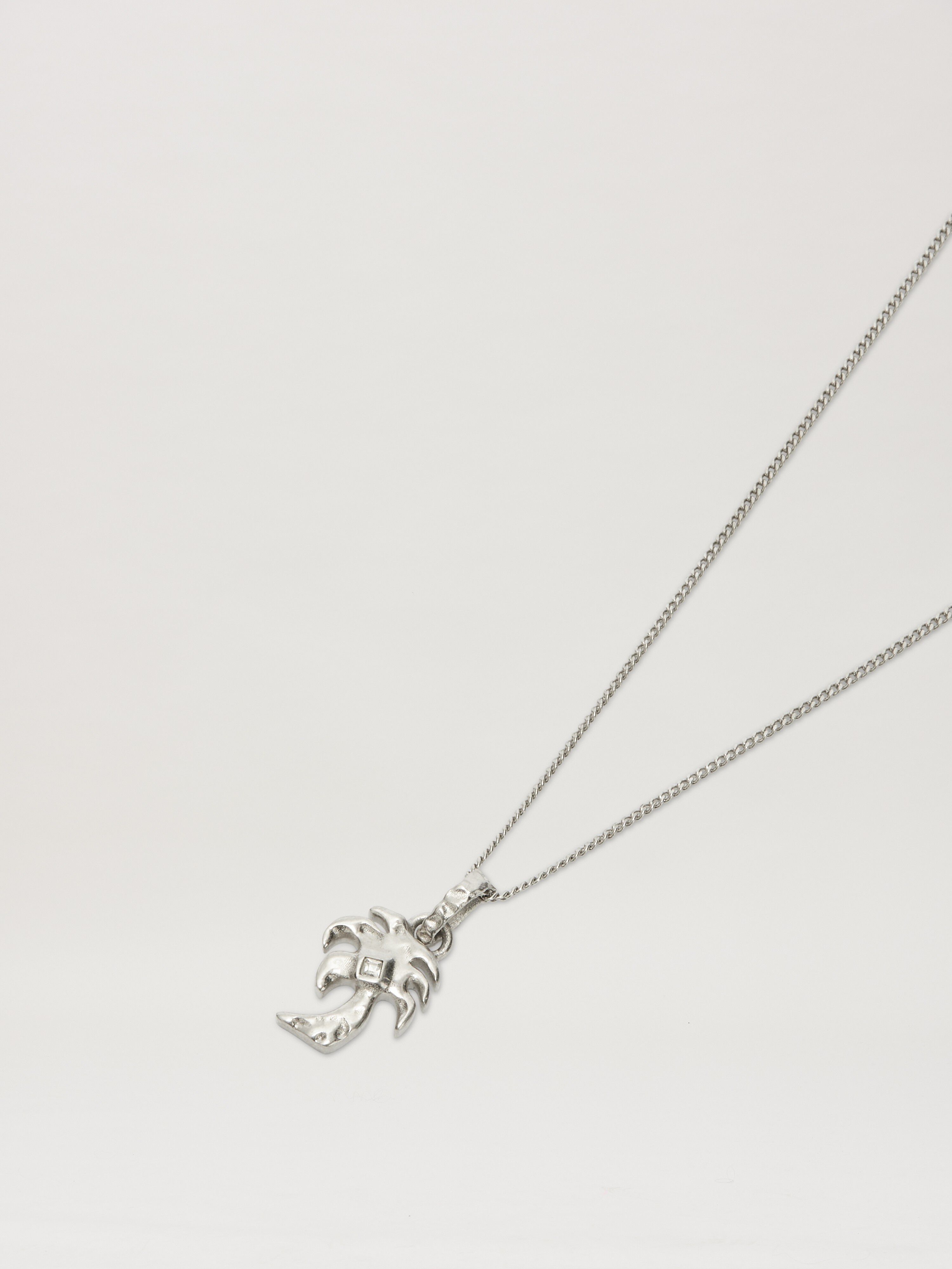 PALM ANGELS  Melted palm charm necklace SILVER - TRANSPARENT PMOB128S25MAT001